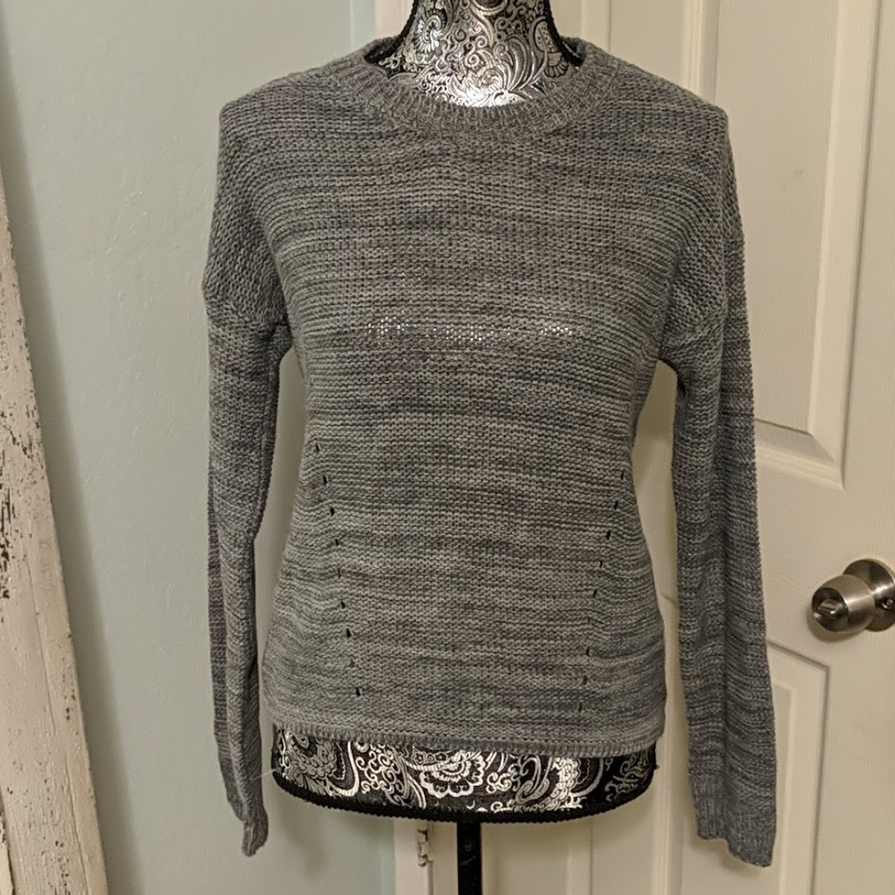 Don't Ask Why AEO grey slash sweater - Picture 2 of 5